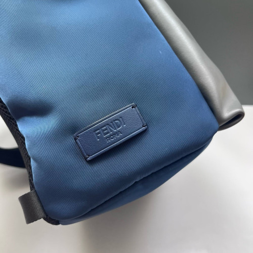 Fendi Monster Eyes Large Backpack Calfskin Blue Grey Black
