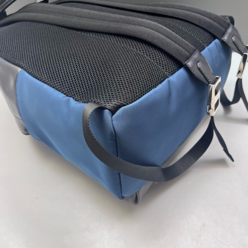 Fendi Monster Eyes Large Backpack Calfskin Blue Grey Black
