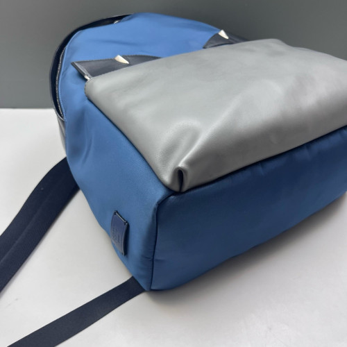 Fendi Monster Eyes Large Backpack Calfskin Blue Grey Black
