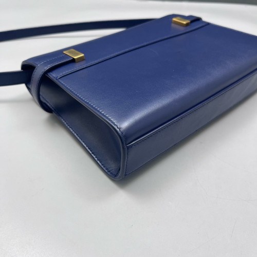Yves Saint Laurent Small Manhattan Shoulder Bag Calfskin Blue Yves Saint Laurent Small Manhattan Shoulder Bag Calfskin Blue