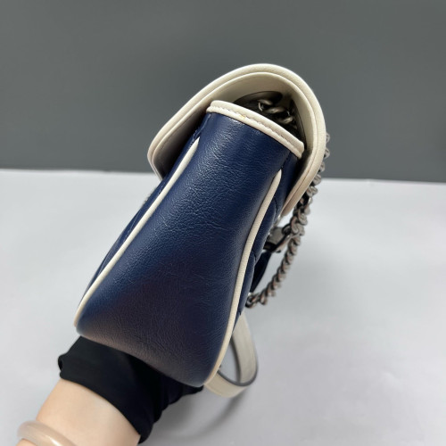 Gucci Chevron Small GG Marmont Calfskin Dark Navy Gucci Chevron Small GG Marmont Calfskin Dark Navy