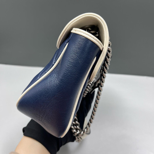 Gucci Chevron Small GG Marmont Calfskin Dark Navy Gucci Chevron Small GG Marmont Calfskin Dark Navy