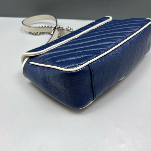 Gucci Chevron Small GG Marmont Calfskin Dark Navy Gucci Chevron Small GG Marmont Calfskin Dark Navy