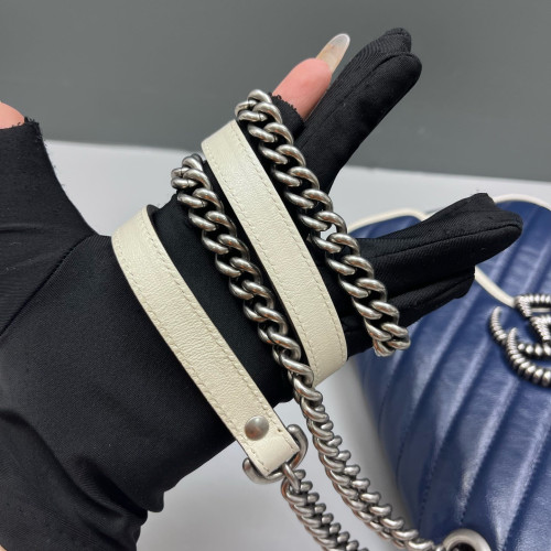 Gucci Chevron Small GG Marmont Calfskin Dark Navy Gucci Chevron Small GG Marmont Calfskin Dark Navy