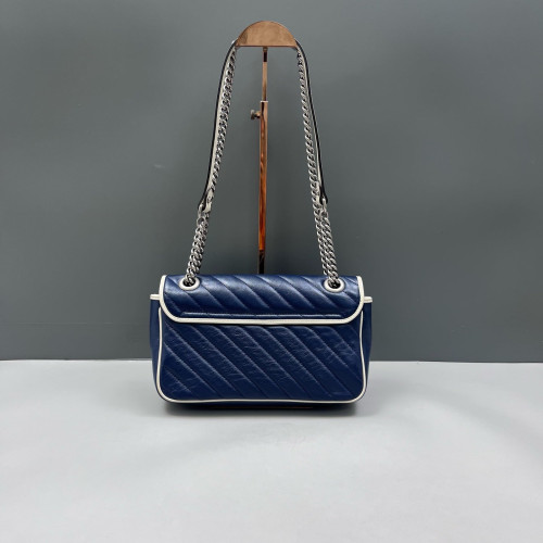 Gucci Chevron Small GG Marmont Calfskin Dark Navy Gucci Chevron Small GG Marmont Calfskin Dark Navy