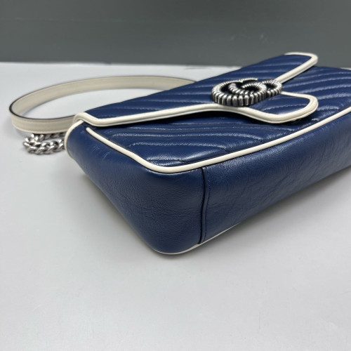 Gucci Chevron Small GG Marmont Calfskin Dark Navy Gucci Chevron Small GG Marmont Calfskin Dark Navy