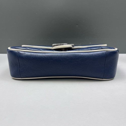 Gucci Chevron Small GG Marmont Calfskin Dark Navy Gucci Chevron Small GG Marmont Calfskin Dark Navy