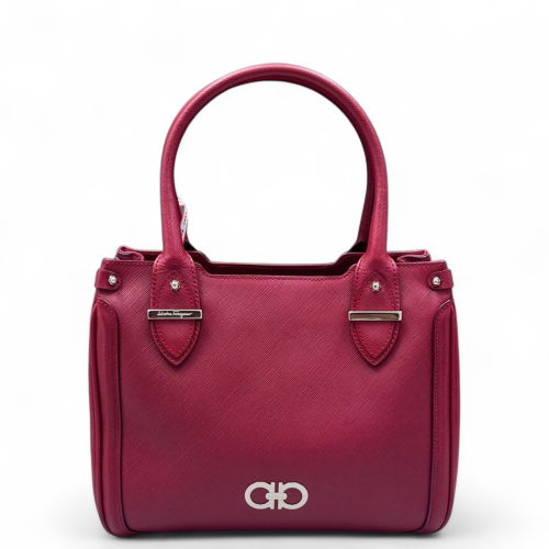 Salvatore Ferragamo Handbag Saffiano Calfskin Red
