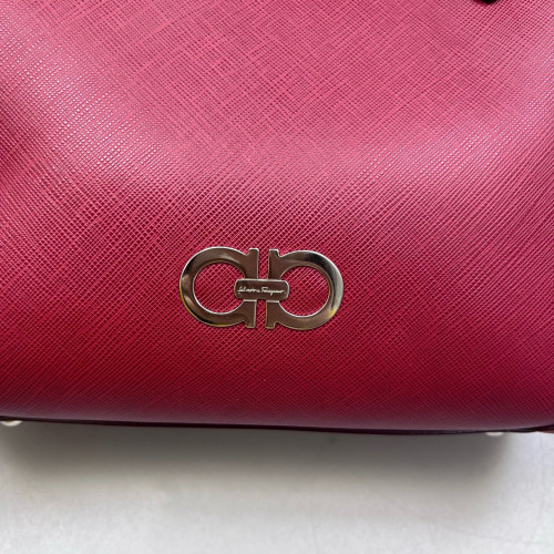 Salvatore Ferragamo Handbag Saffiano Calfskin Red