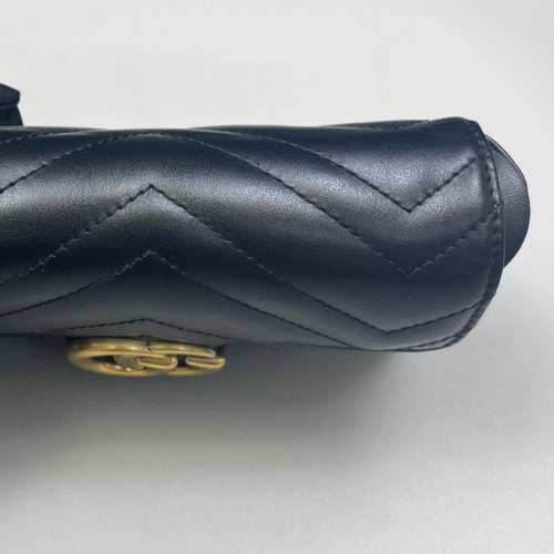 Gucci Chevron Super Mini GG Marmont Calfskin Black Gucci Chevron Super Mini GG Marmont Calfskin Black