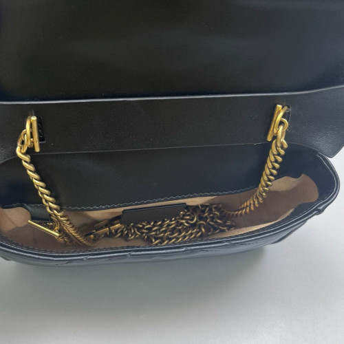 Gucci Chevron Super Mini GG Marmont Calfskin Black Gucci Chevron Super Mini GG Marmont Calfskin Black