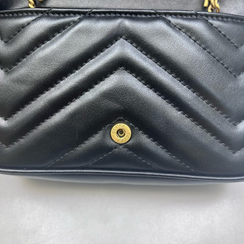 Gucci Chevron Super Mini GG Marmont Calfskin Black Gucci Chevron Super Mini GG Marmont Calfskin Black