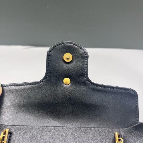 Gucci Chevron Super Mini GG Marmont Calfskin Black Gucci Chevron Super Mini GG Marmont Calfskin Black