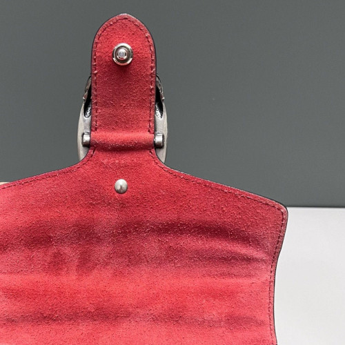 Gucci Small Dionysus GG Supreme Monogram Suede Red