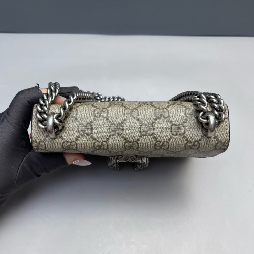 Gucci Small Dionysus GG Supreme Monogram Suede Red