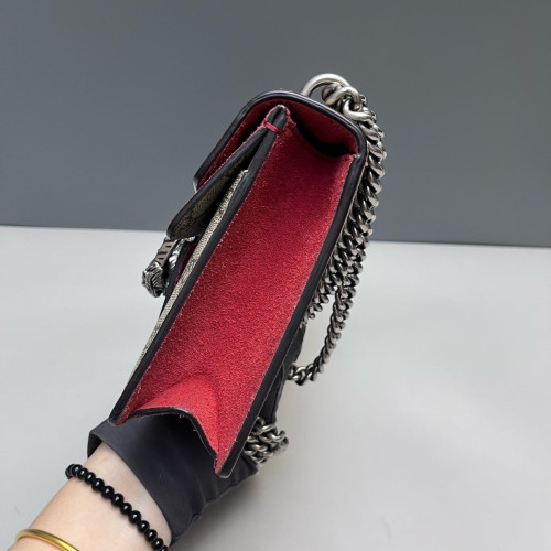 Gucci Small Dionysus GG Supreme Monogram Suede Red