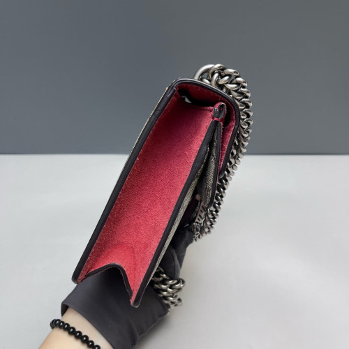 Gucci Small Dionysus GG Supreme Monogram Suede Red