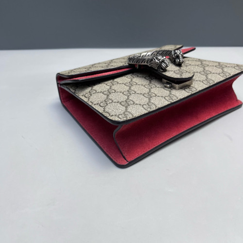 Gucci Small Dionysus GG Supreme Monogram Suede Red