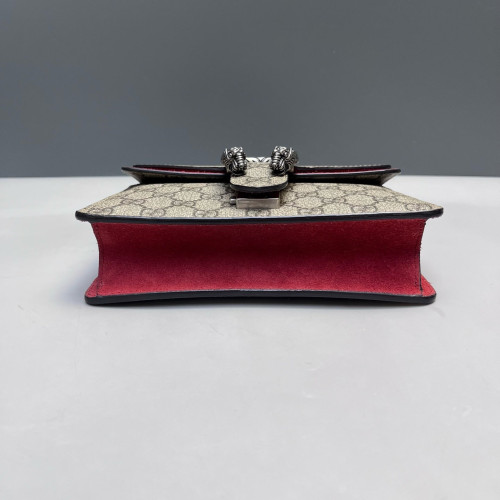 Gucci Small Dionysus GG Supreme Monogram Suede Red