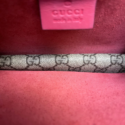 Gucci Small Dionysus GG Supreme Monogram Suede Red