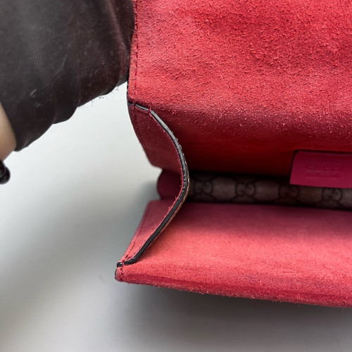 Gucci Small Dionysus GG Supreme Monogram Suede Red