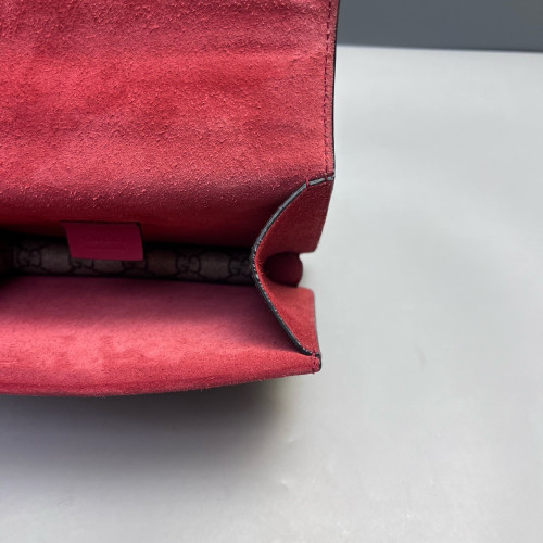 Gucci Small Dionysus GG Supreme Monogram Suede Red