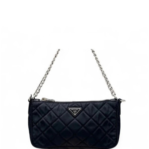 Prada Chain Hobo Tessuto Nylon Black