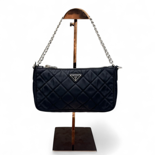 Prada Chain Hobo Tessuto Nylon Black