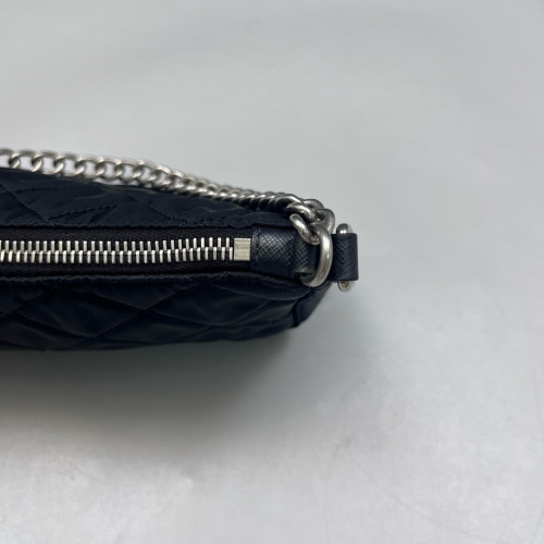 Prada Chain Hobo Tessuto Nylon Black