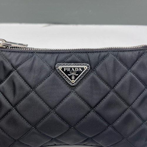 Prada Chain Hobo Tessuto Nylon Black