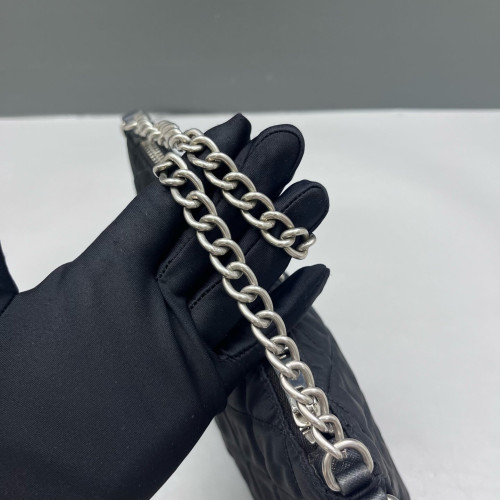 Prada Chain Hobo Tessuto Nylon Black