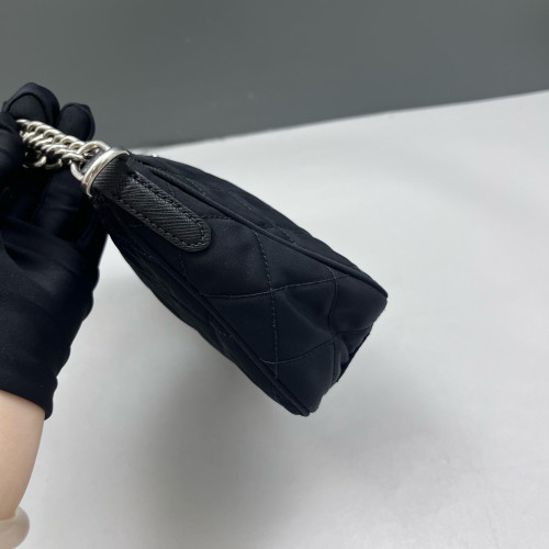 Prada Chain Hobo Tessuto Nylon Black