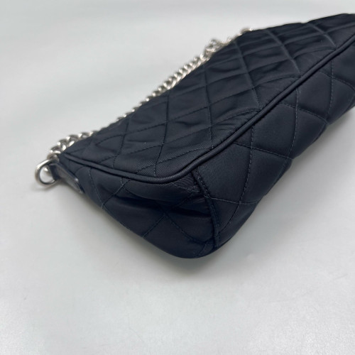Prada Chain Hobo Tessuto Nylon Black