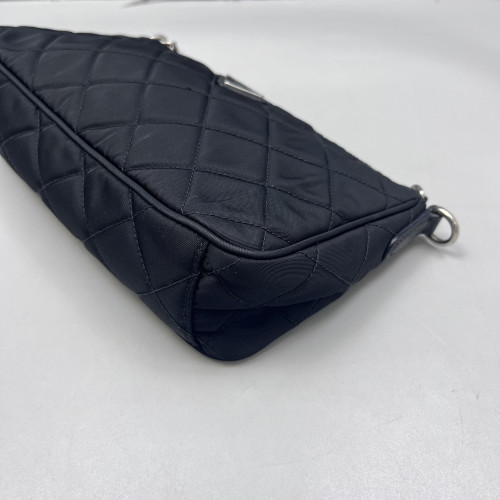 Prada Chain Hobo Tessuto Nylon Black