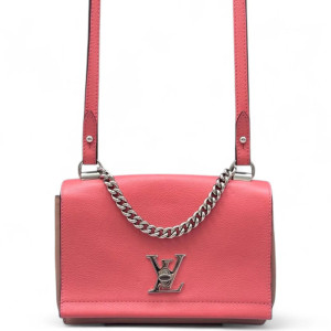 Louis Vuitton Lockme II Chain Bag BB Calfskin Pink Brown