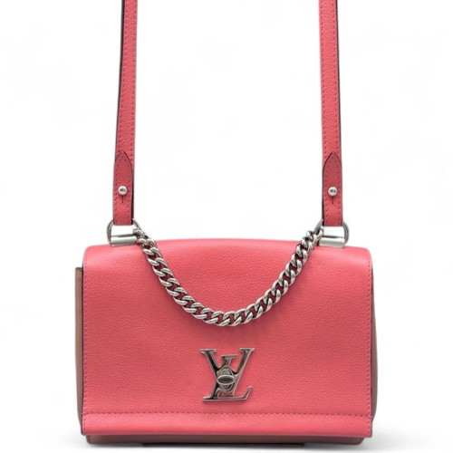 Louis Vuitton Lockme II Chain Bag BB Calfskin Pink Brown