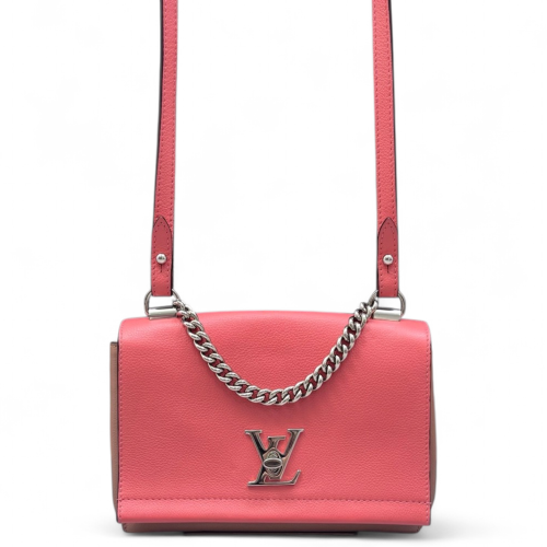 Louis Vuitton Lockme II Chain Bag BB Calfskin Pink Brown