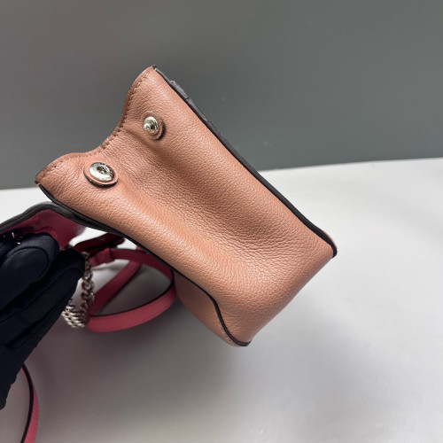 Louis Vuitton Lockme II Chain Bag BB Calfskin Pink Brown