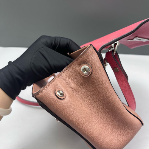 Louis Vuitton Lockme II Chain Bag BB Calfskin Pink Brown