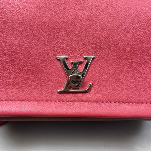 Louis Vuitton Lockme II Chain Bag BB Calfskin Pink Brown