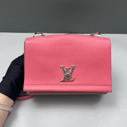 Louis Vuitton Lockme II Chain Bag BB Calfskin Pink Brown