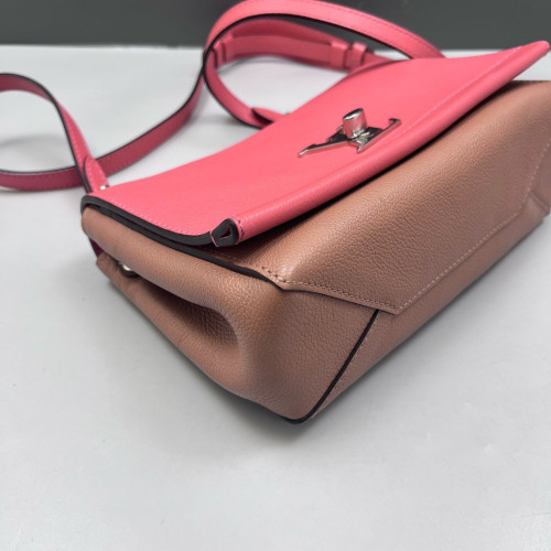 Louis Vuitton Lockme II Chain Bag BB Calfskin Pink Brown