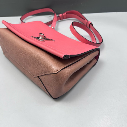 Louis Vuitton Lockme II Chain Bag BB Calfskin Pink Brown
