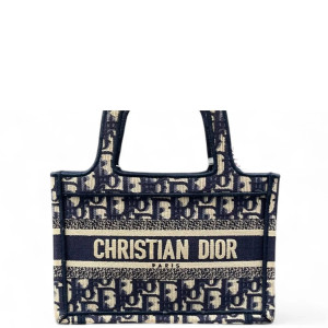 Dior Mini Book Tote Oblique Navy Beige Dior Mini Book Tote Oblique Navy Beige