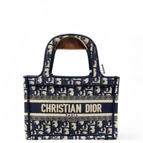 Dior Mini Book Tote Oblique Navy Beige Dior Mini Book Tote Oblique Navy Beige