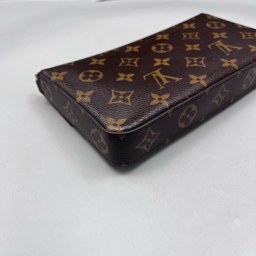 Louis Vuitton Pochette Felicie Chain Wallet Monogram Brown Fuchsia