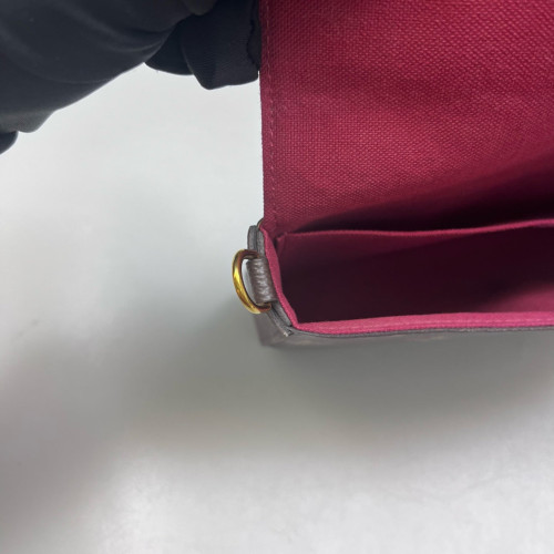 Louis Vuitton Pochette Felicie Chain Wallet Monogram Brown Fuchsia