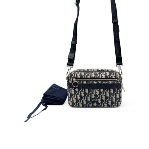 Dior Camera Case Oblique Calfskin Blue Black Beige