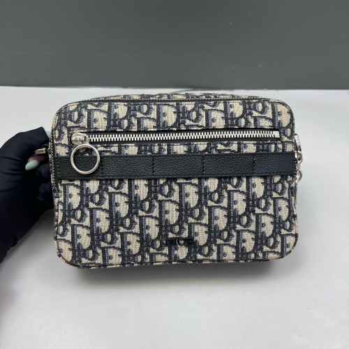 Dior Camera Case Oblique Calfskin Blue Black Beige