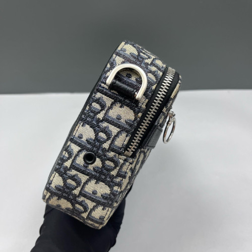 Dior Camera Case Oblique Calfskin Blue Black Beige